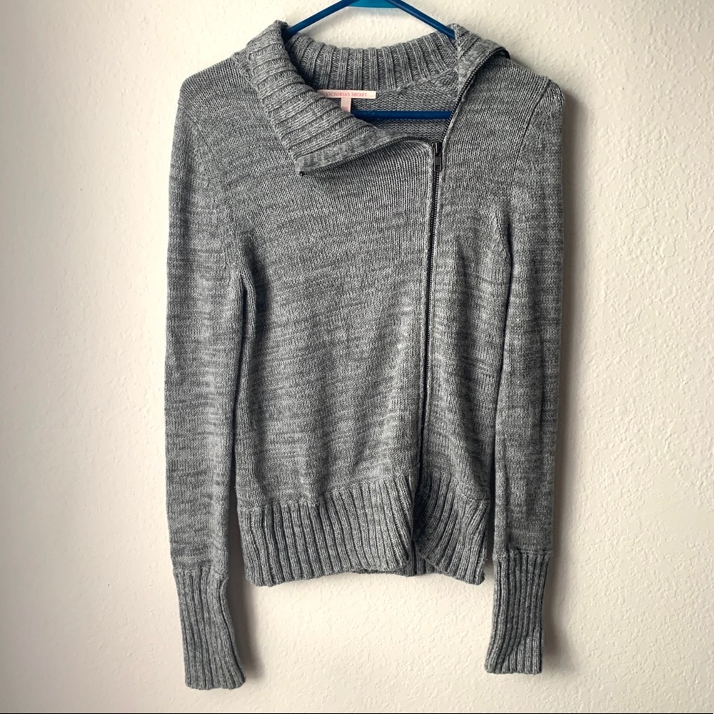 Victoria’s Secret Gray Collard Zip Up Jacket
